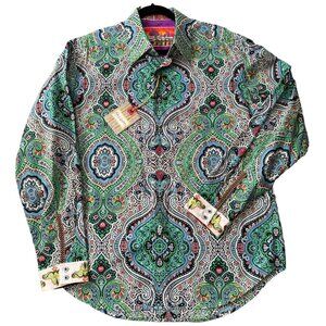 NWT Robert Graham Joseph Paisley Print Rare Long Sleeve Button Up Men's XL Multi